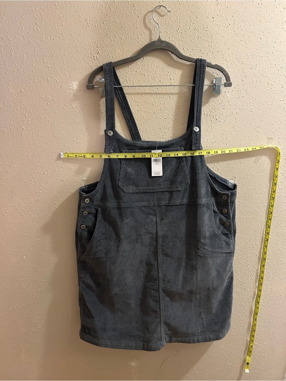American Eagle Outfitters Gray Corduroy Overall Dress - Picture 4 of 7